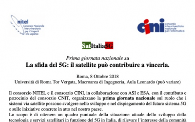 Evento SatItalia 5G – 8 ottobre 2018 h 9.30